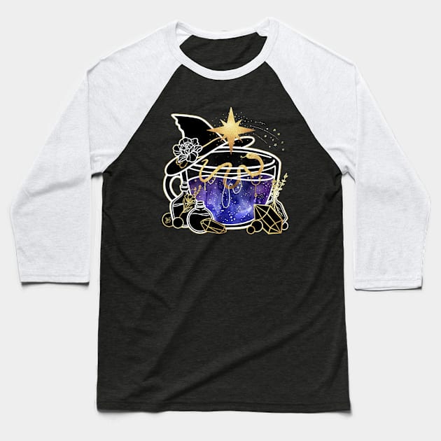 Bewitching Potion Teacup Baseball T-Shirt by heysoleilart